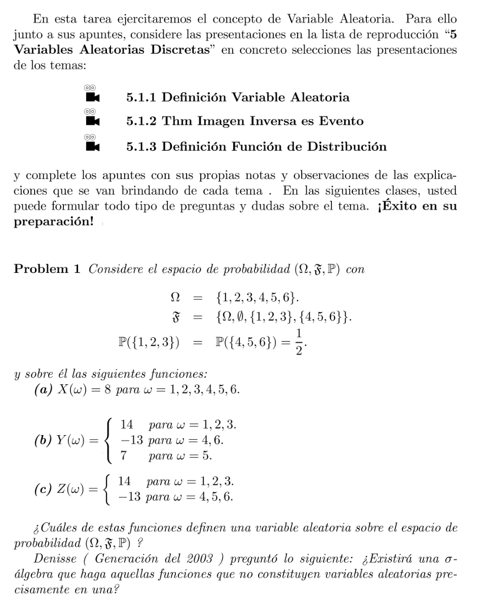 Resuelto:En esta tarea ejercitaremos el concepto de Variable Aleatoria ...