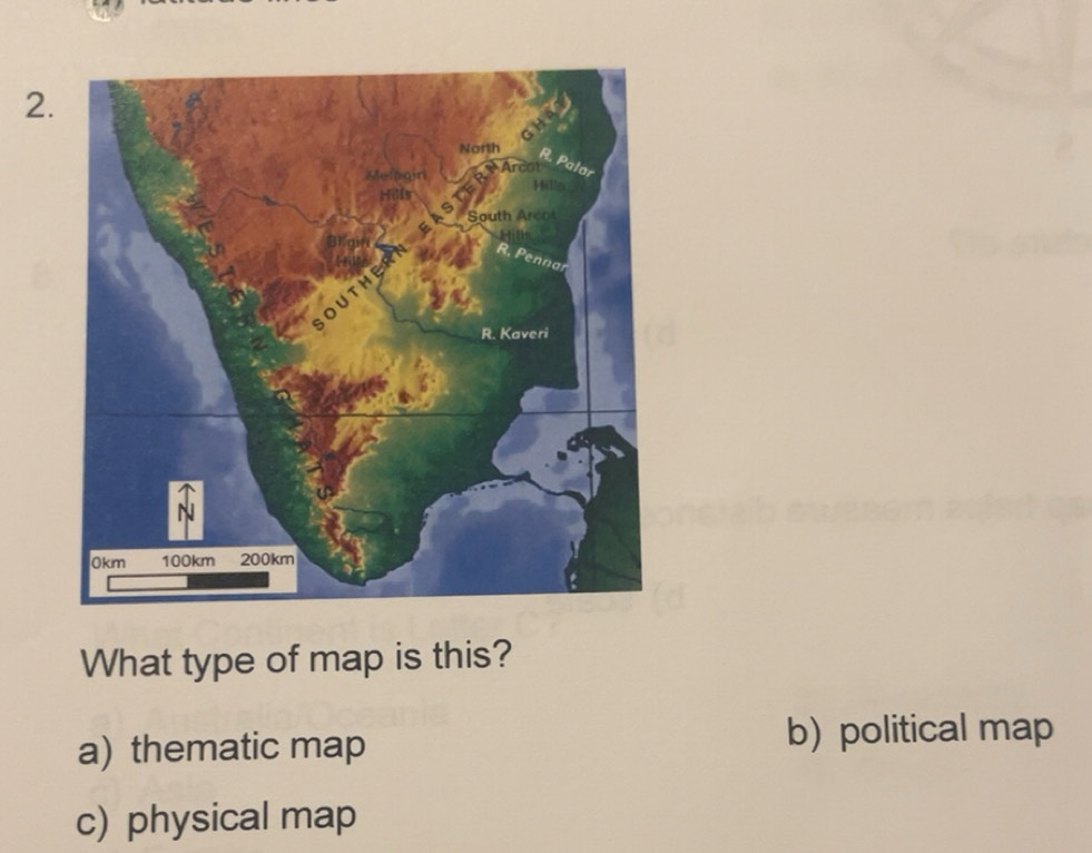 Solved: What type of map is this? a) thematic map b) political map c ...