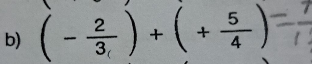 (- 2/3 endpmatrix +)+(+ 5/4 )