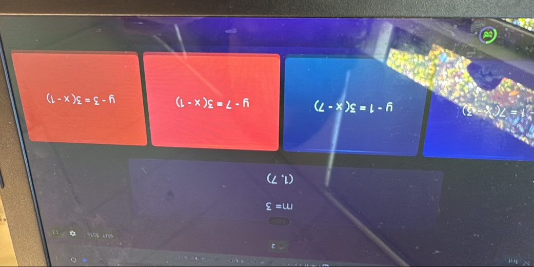 m=3
(1,7)
=7(x-3)
y-1=3(x-7)
y-7=3(x-1)
y-3=3(x-1)