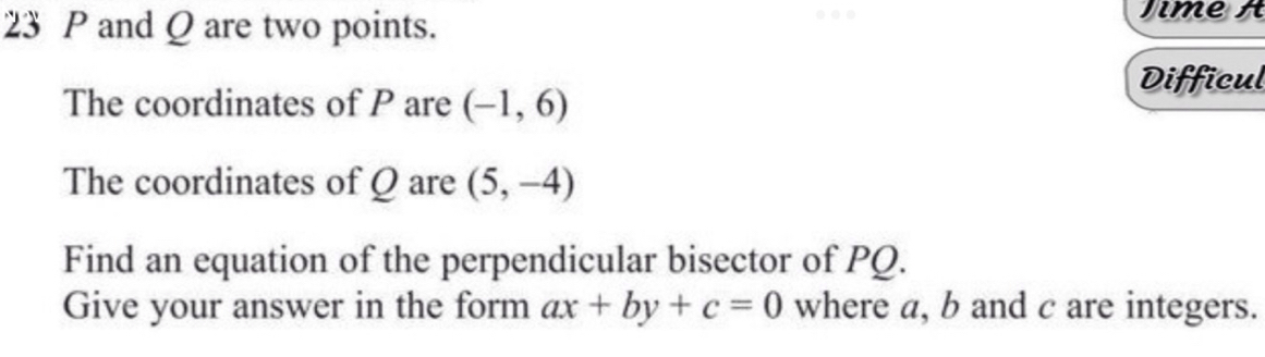 تم الحل:23 P and Q are two points. Jme A Difficul The coordinates of P ...
