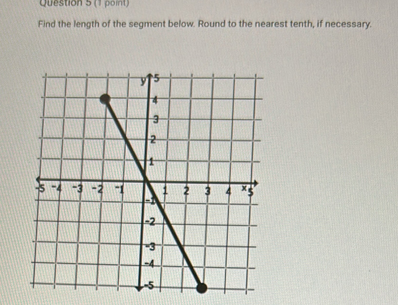 Find the length of the segment below. Round to the nearest tenth, if necessary.