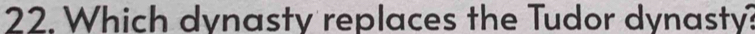 Which dynasty replaces the Tudor dynasty?