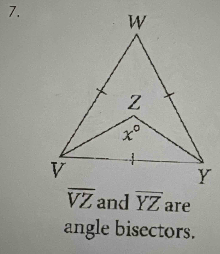 and overline YZ are
angle bisectors.