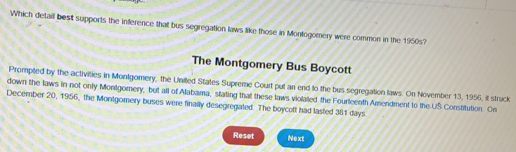 Solved: Which detail best supports the inference that bus segregation ...
