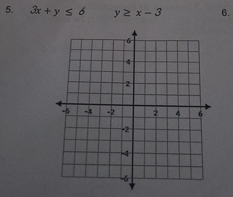 3x+y≤ 6 y≥ x-3 6.