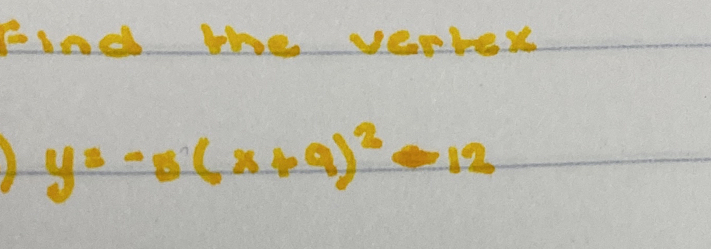 Find the verles
y=-5(x+9)^2-12