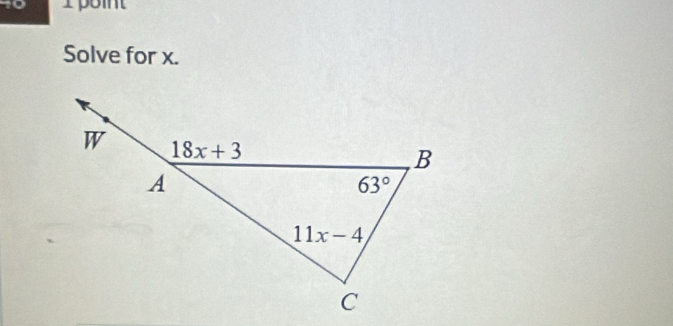 Ipoint
Solve for x.