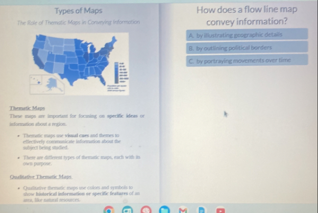 Solved: Types of Maps How does a flow line map The Role of Thematic ...