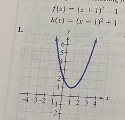 f(x)=(x+1)^2-1
h(x)=(x-1)^2+1