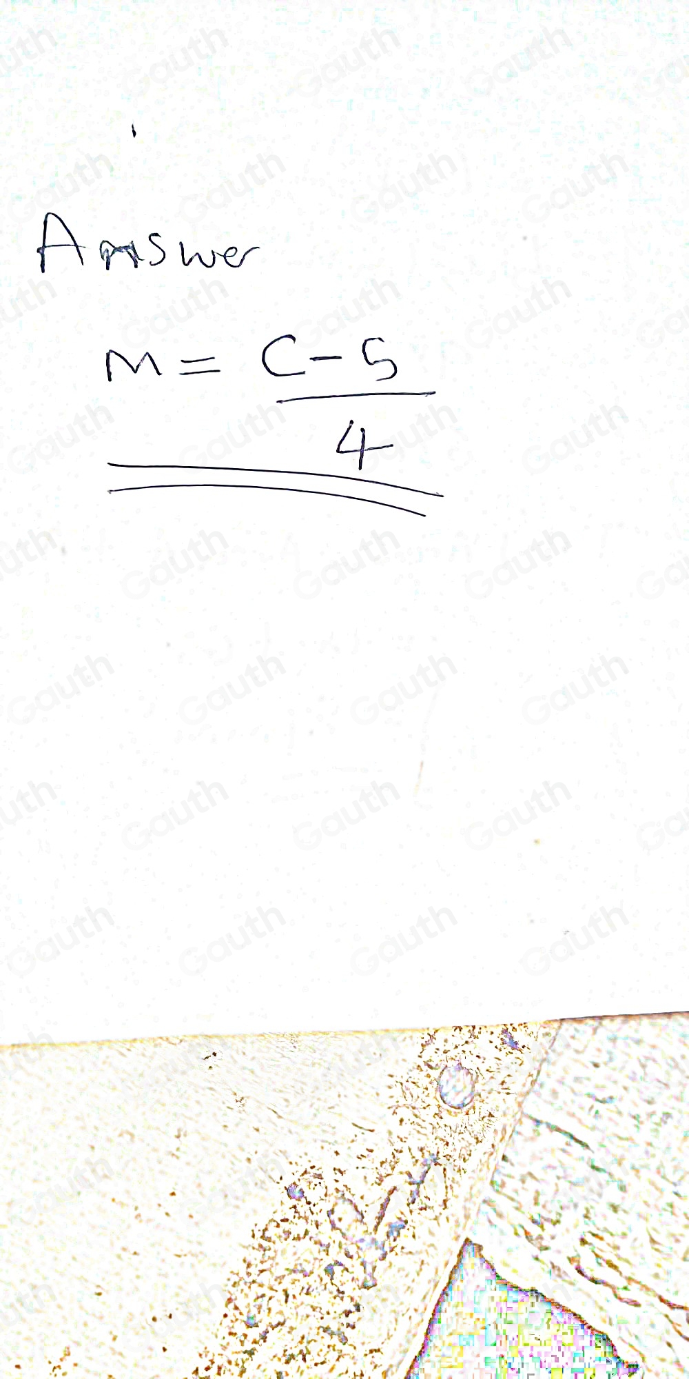 Solved: The formula C=4M+5 , calculates the cost of a cab ride where C ...