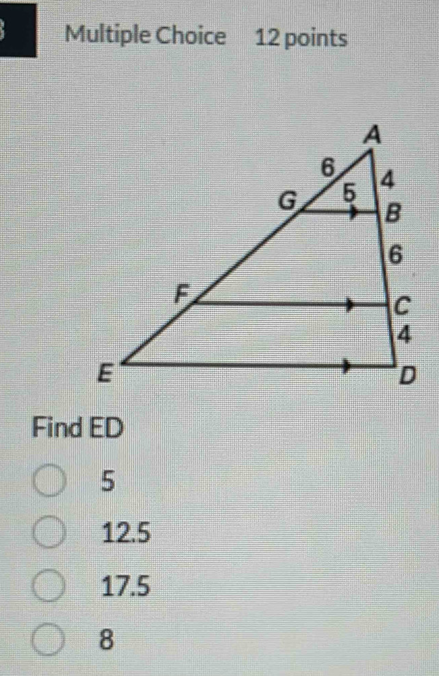 Find ED
5
12.5
17.5
8