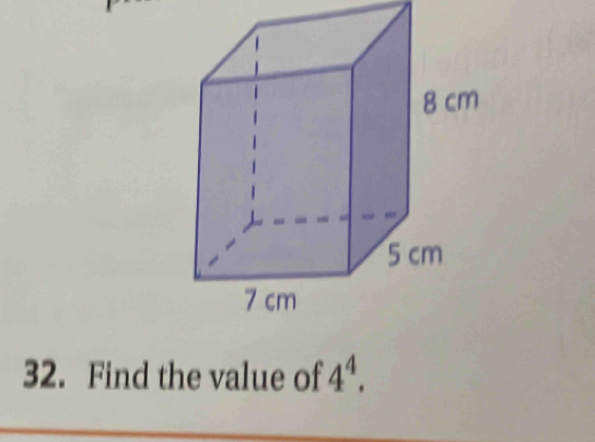 Find the value of 4^4.