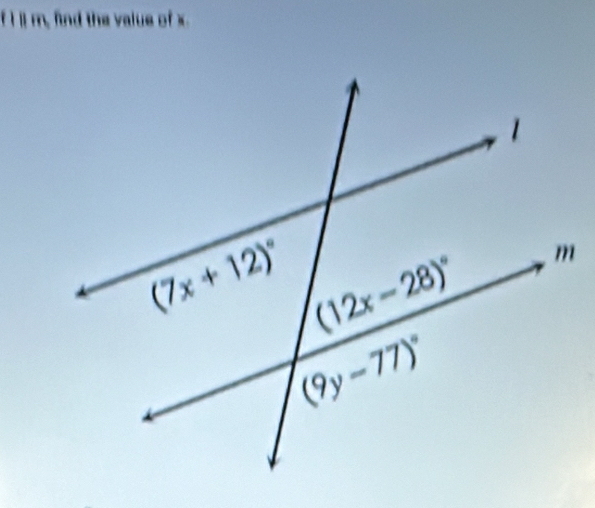 ll m, find the value of x.