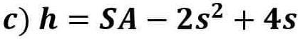 h=SA-2s^2+4s