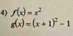 f(x)=x^2
g(x)=(x+1)^2-1