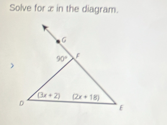 Solve for x in the diagram.