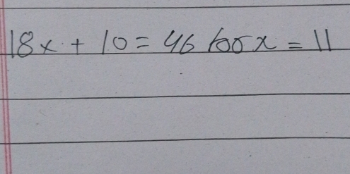 18x+10=46tan x=11