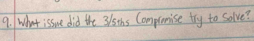 What issue did the 3/15ths Compromise try to Solve?