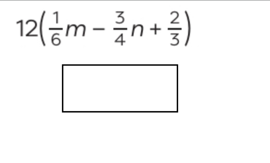 12( 1/6 m- 3/4 n+ 2/3 )