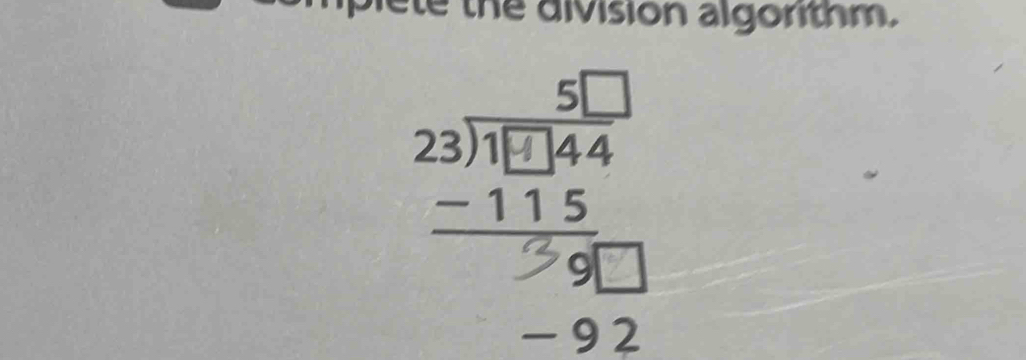 the division algorithm.