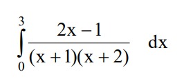 ∈tlimits _0^(3frac 2x-1)(x+1)(x+2)dx