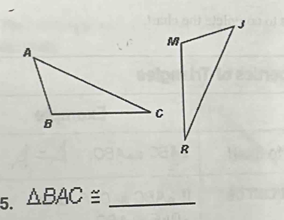 △ BAC≌ _