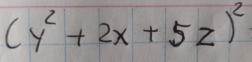 (y^2+2x+5z)^2