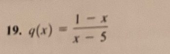 q(x)= (1-x)/x-5 