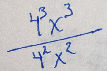  4^3x^3/4^2x^2 