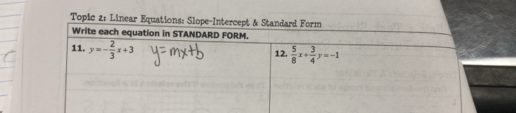 Topic 2: Linear Equati