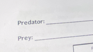 Predator: 
_ 
Prey: 
_