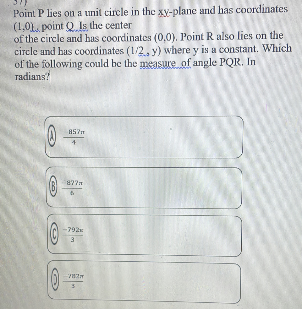 Solved: Point P lies on a unit circle in the xy -plane and has ...