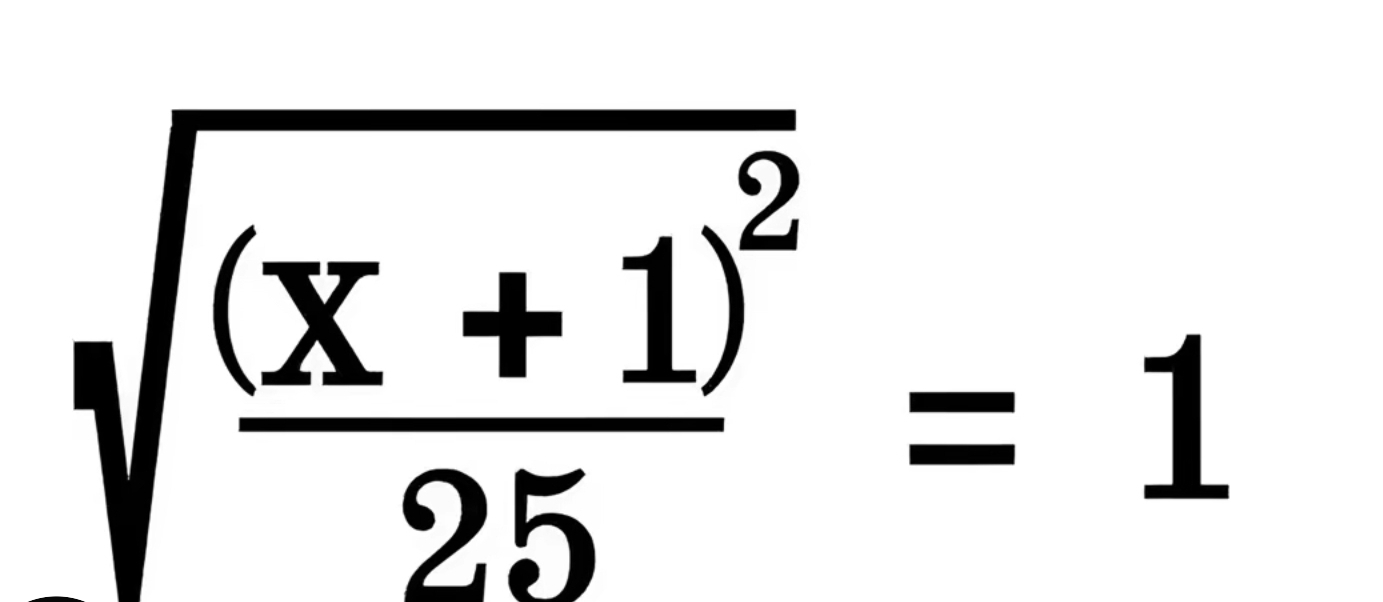 sqrt(frac (x+1)^2)25=1