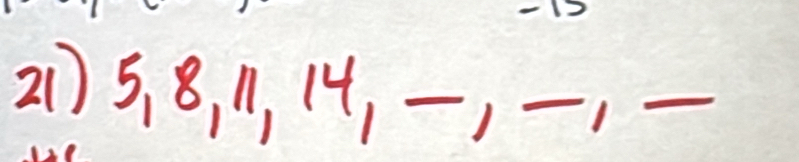 21) 5 、 8, M, 14 -1 -1 __