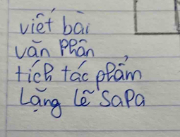 viet bāi 
ván PRán 
ticB táo peam 
Lang le saPa