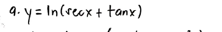 y=ln (sec x+tan x)