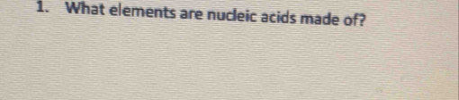 What elements are nucleic acids made of?