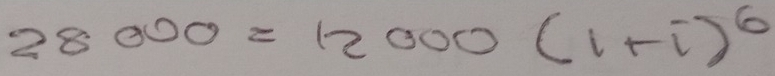 28000=12000(1+i)^6