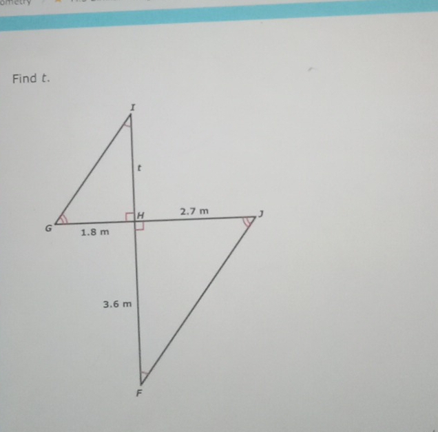 ometry 
Find t.