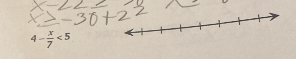 4- x/7 <5</tex>