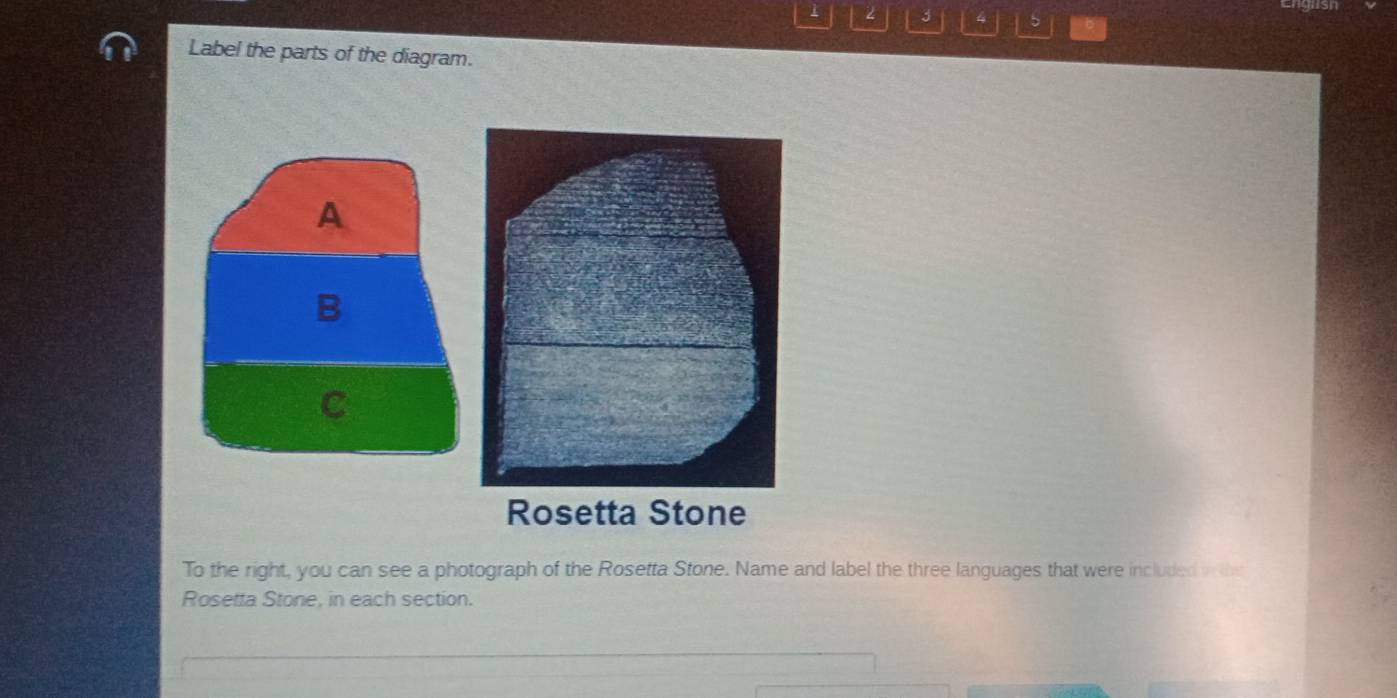 Solved: 1 2 4 5 Label the parts of the diagram. Rosetta Stone To the ...