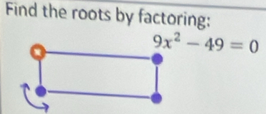 Find the roots by factoring: