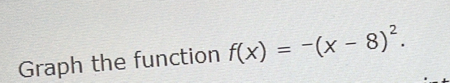 Graph the function f(x)=-(x-8)^2.