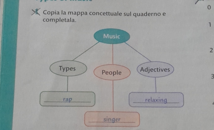 Copia la mappa concettuale sul quaderno e 
completala. 
1 
2 
3 
_singer