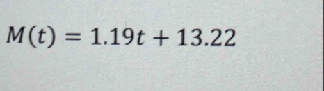 M(t)=1.19t+13.22