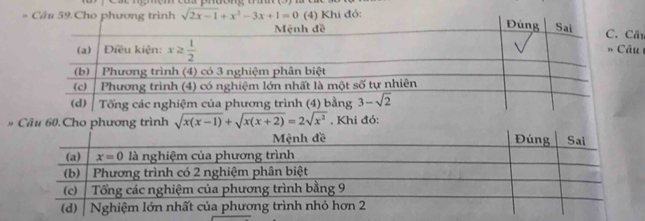 Cho p sqrt(2x-1)+x^2-3x+1=0 (4) Khi đó:u
 
»