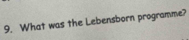 What was the Lebensborn programme?