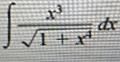 ∈t  x^3/sqrt(1+x^4) dx