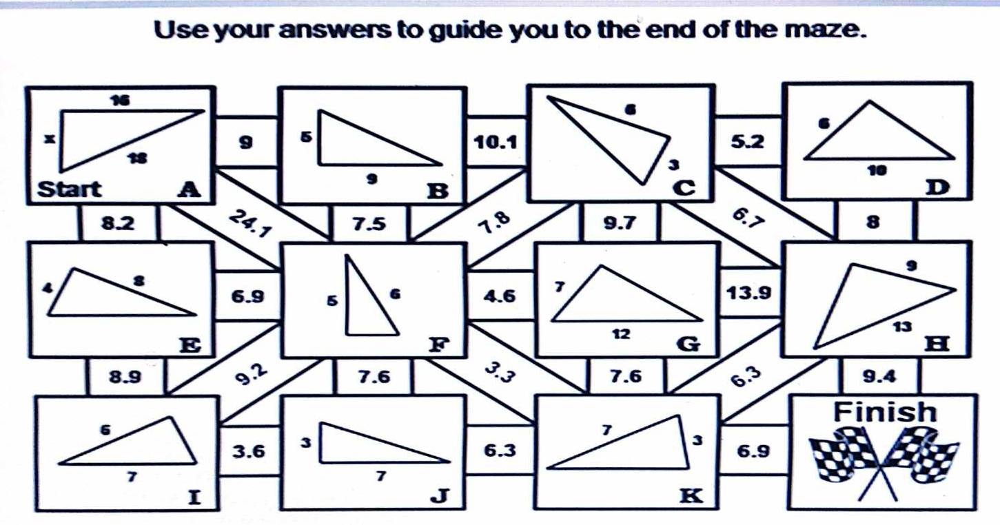 Use your answers to guide you to the end of the maze.